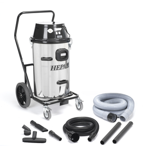 1107-2 2-Motor S/S Chimney & Dryer vac(Removable trolley) Includes: 1-1.5" ID accessory kit, 1-4" ID x 10' vac hose, 1-3" x 12'